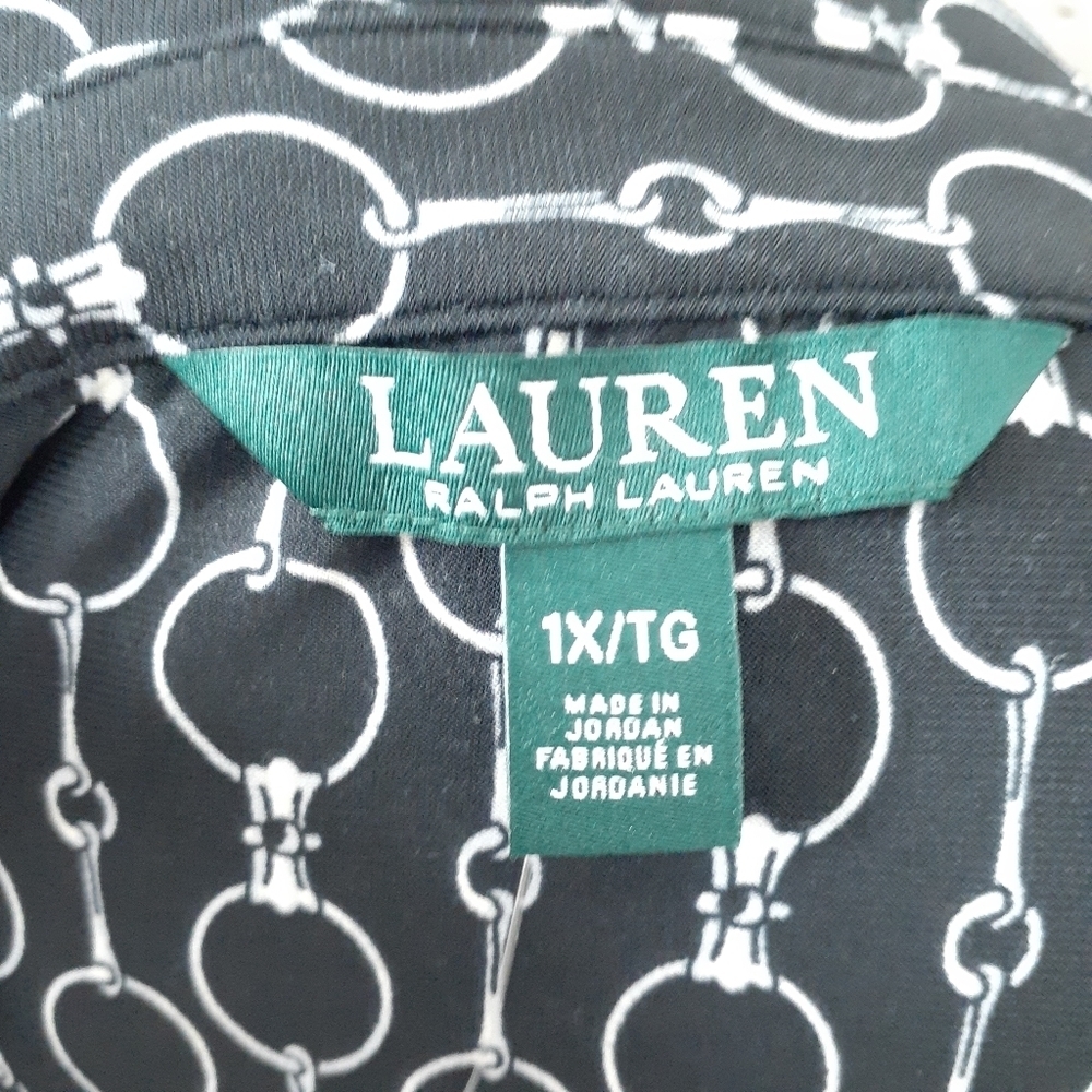 Ralph Lauren Blouse 1X Button Down Top Chainlink 788 - Picture 4 of 6